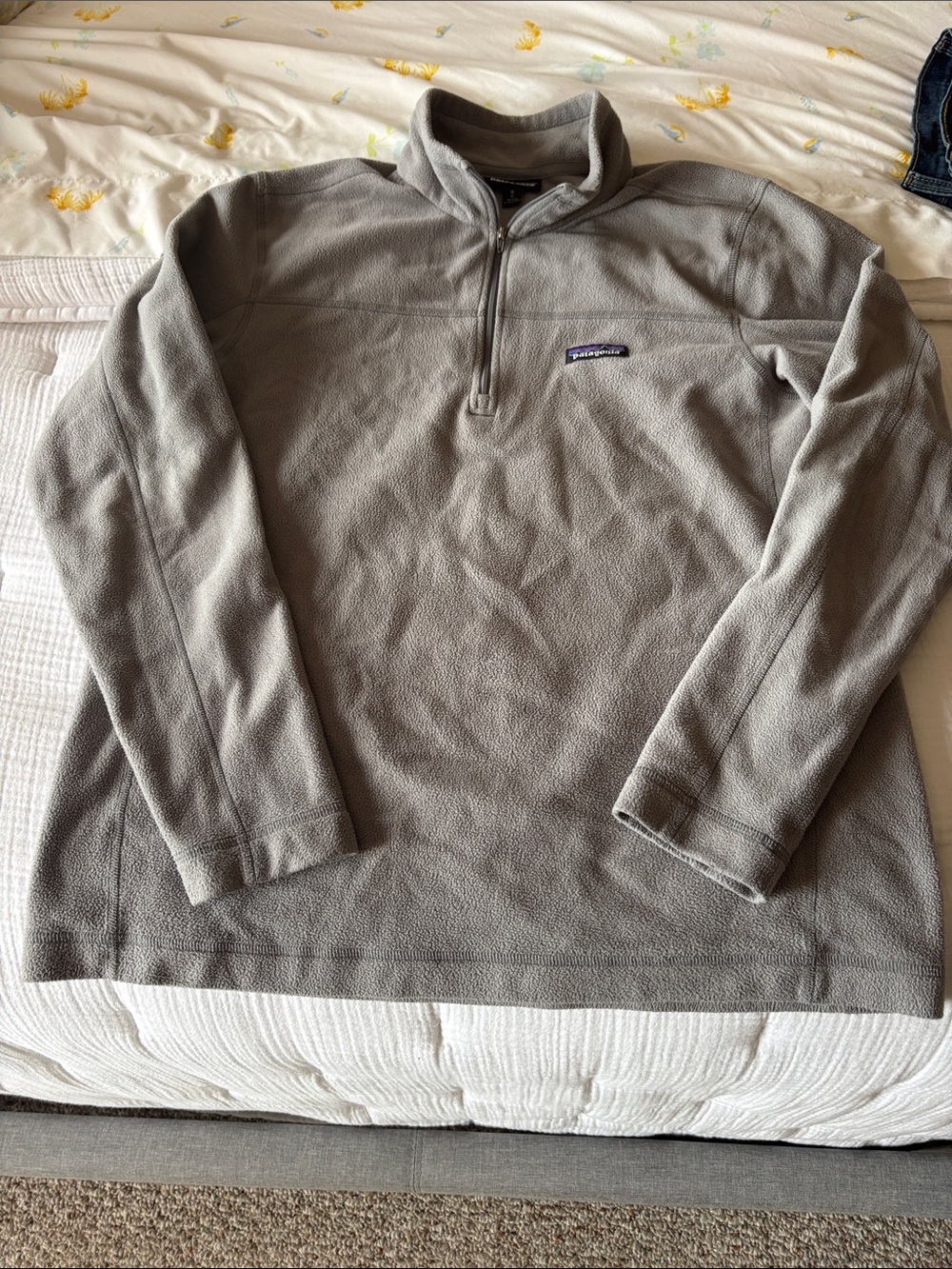 Patagonia Light Gray Half-Zip Fleece Pullover